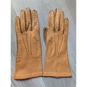 Vintage Tan Leather Gloves